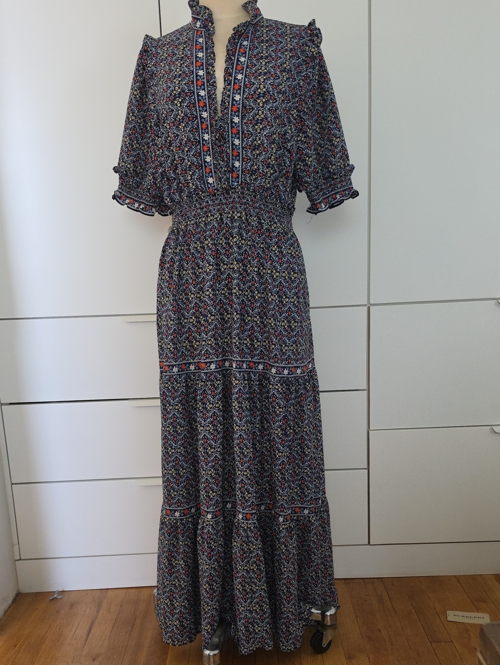 Max Studio Navy Floral Print Maxi Dress - Picture 1 of 4